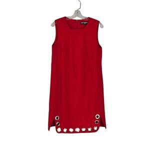 Karl Lagerfeld Paris Red Sleeveless Grommet Dress Sz 10 EUC